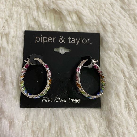 Piper & Taylor Fine Silver Plated Rainbow Earrings - Picture 1 of 1